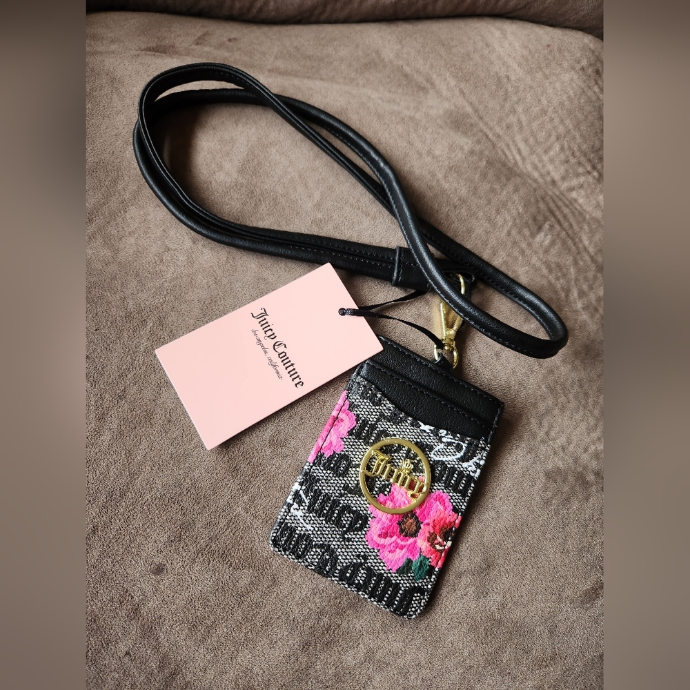 Juicy Couture Lanyard Card Holder Floral NWT